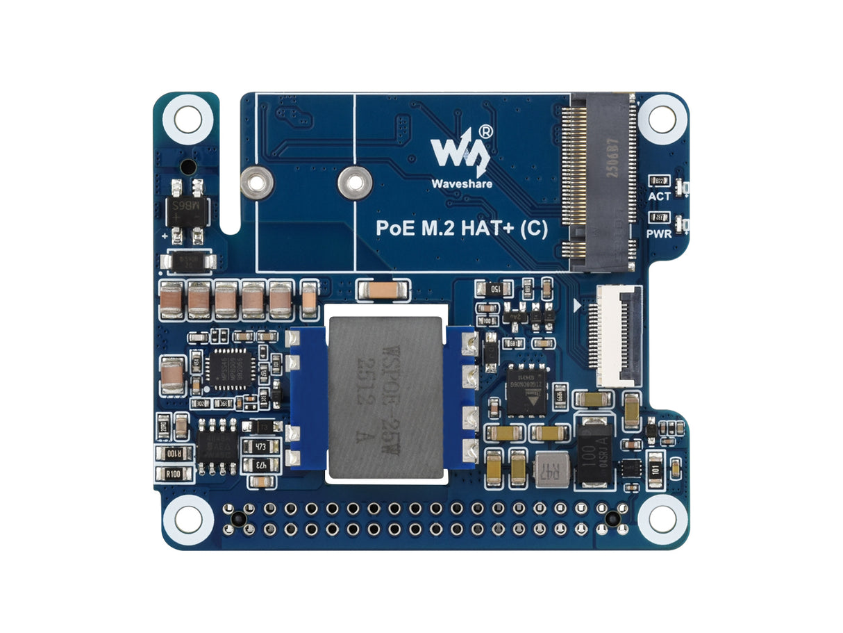 Raspberry Pi 5 PCIe to M.2 Adapter with PoE (C) - NVMe Support