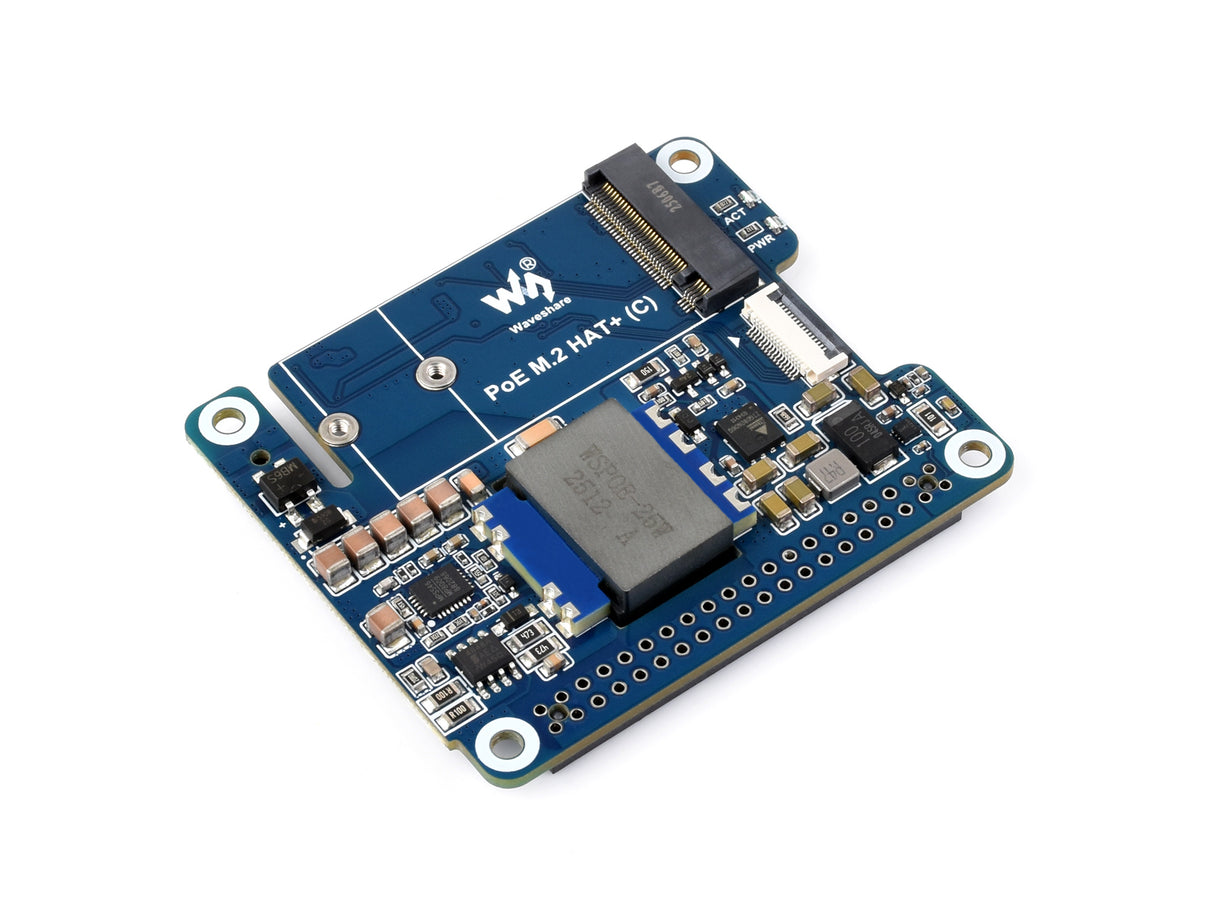 Raspberry Pi 5 PCIe to M.2 Adapter with PoE (C) - NVMe Support