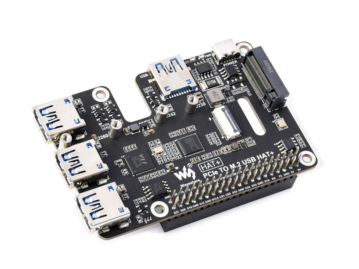 Raspberry Pi 5 PCIe HAT – USB 3.2 Gen1, M.2 NVMe SSD Support