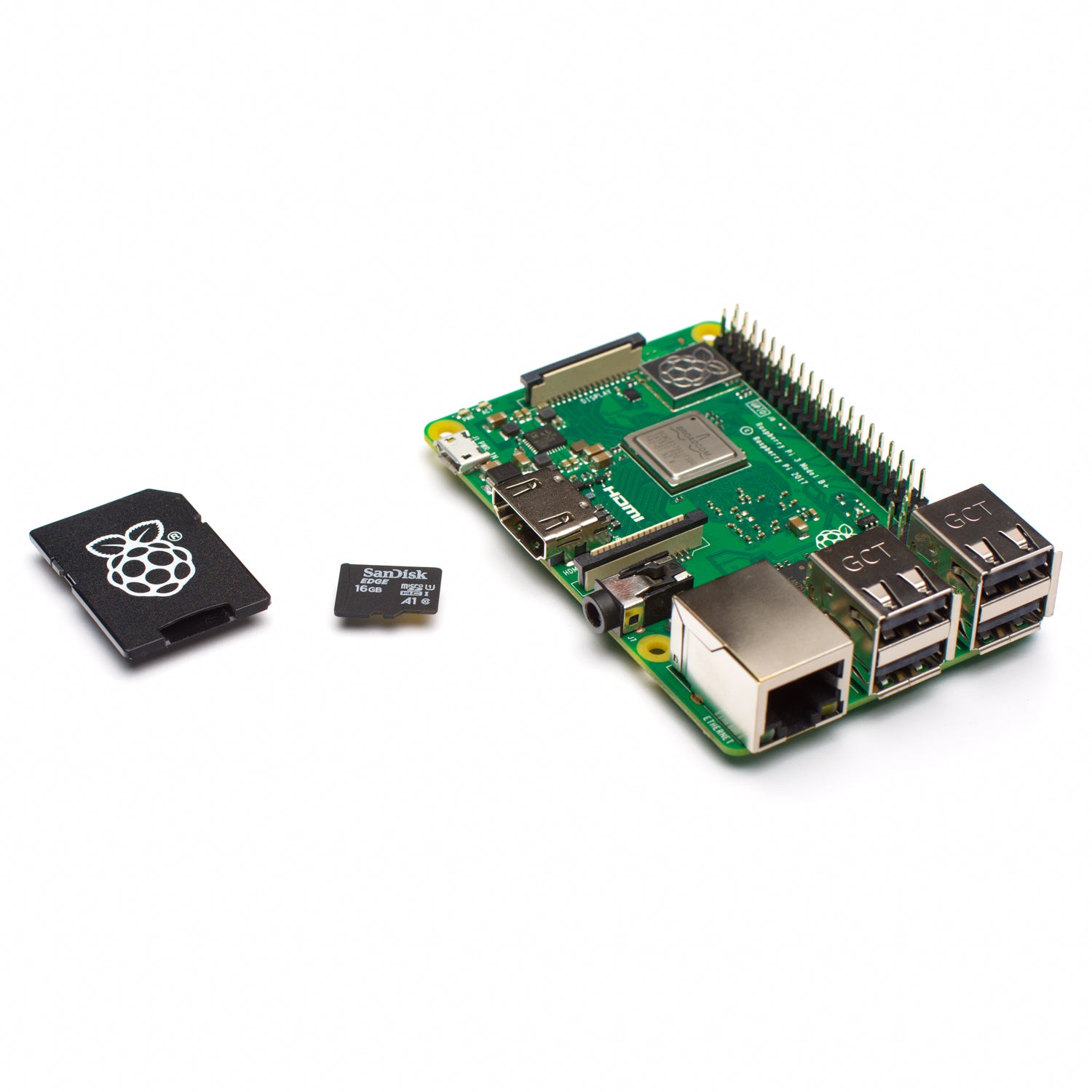 Raspberry Pi 3 Model B+ with included NOOBS 32Gb micro SD card