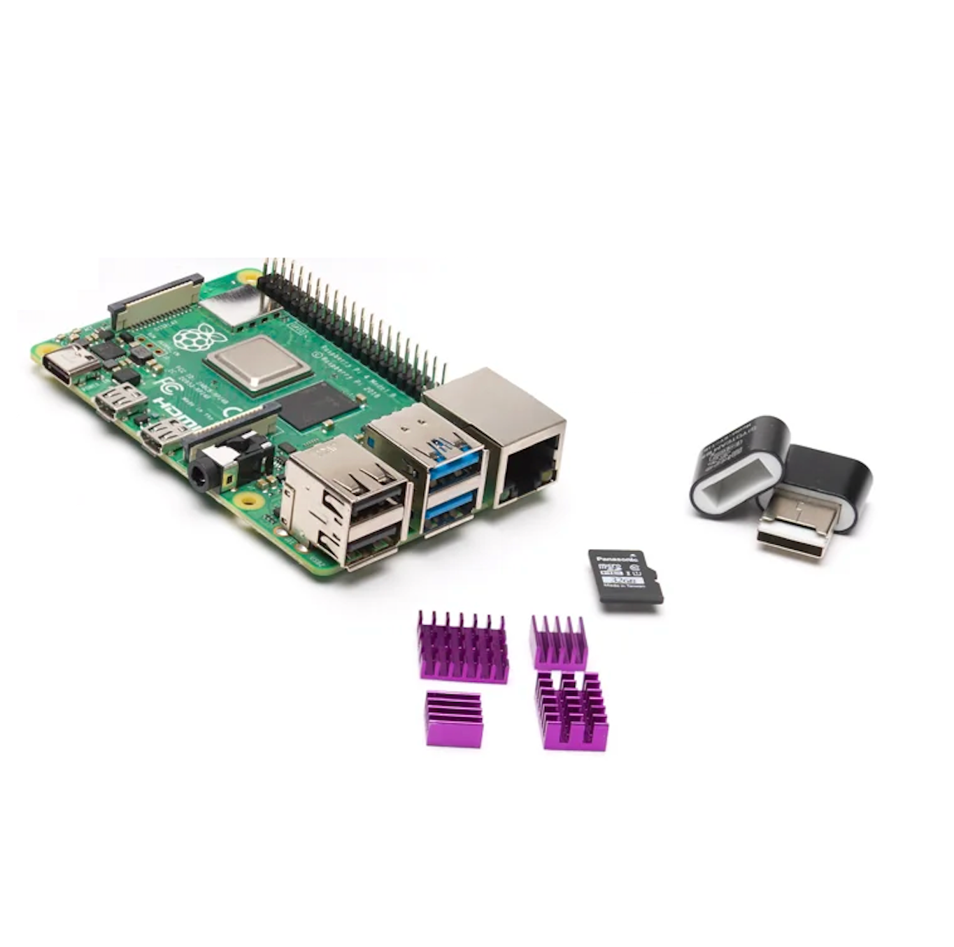 Raspberry Pi 4 4GB with 32G SD card and HDMI adapter
