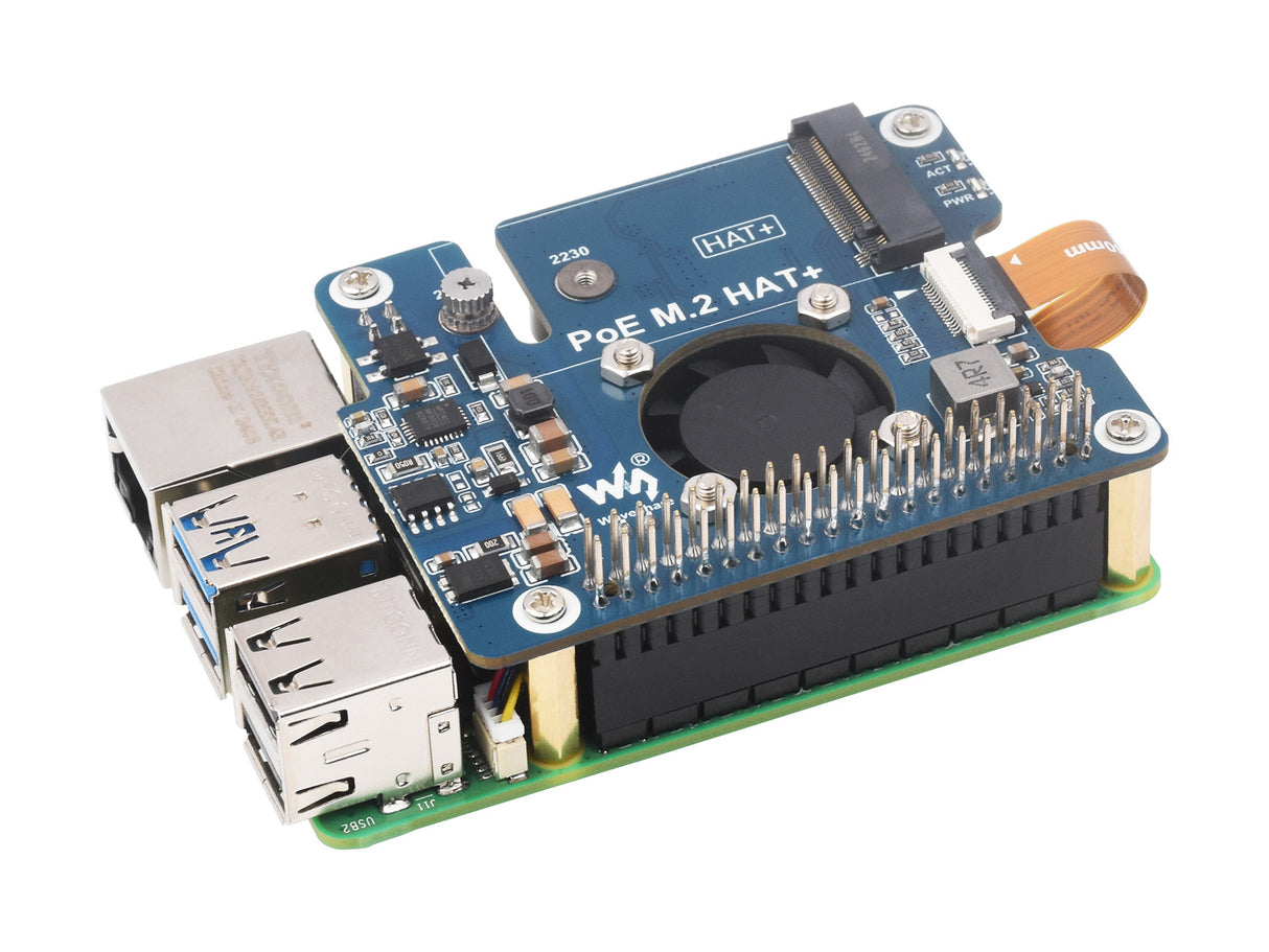 Raspberry Pi 5 PCIe to M.2 NVMe Adapter with PoE