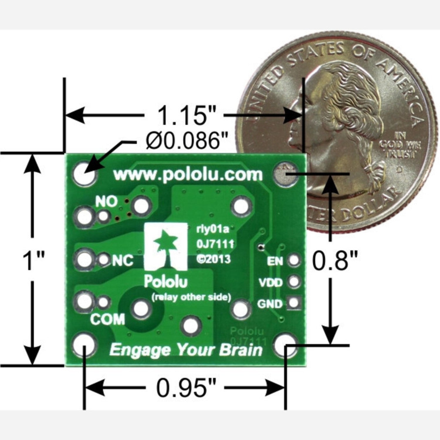 Pololu Basic SPDT Relay Carrier with 5VDC Relay (Partial Kit)