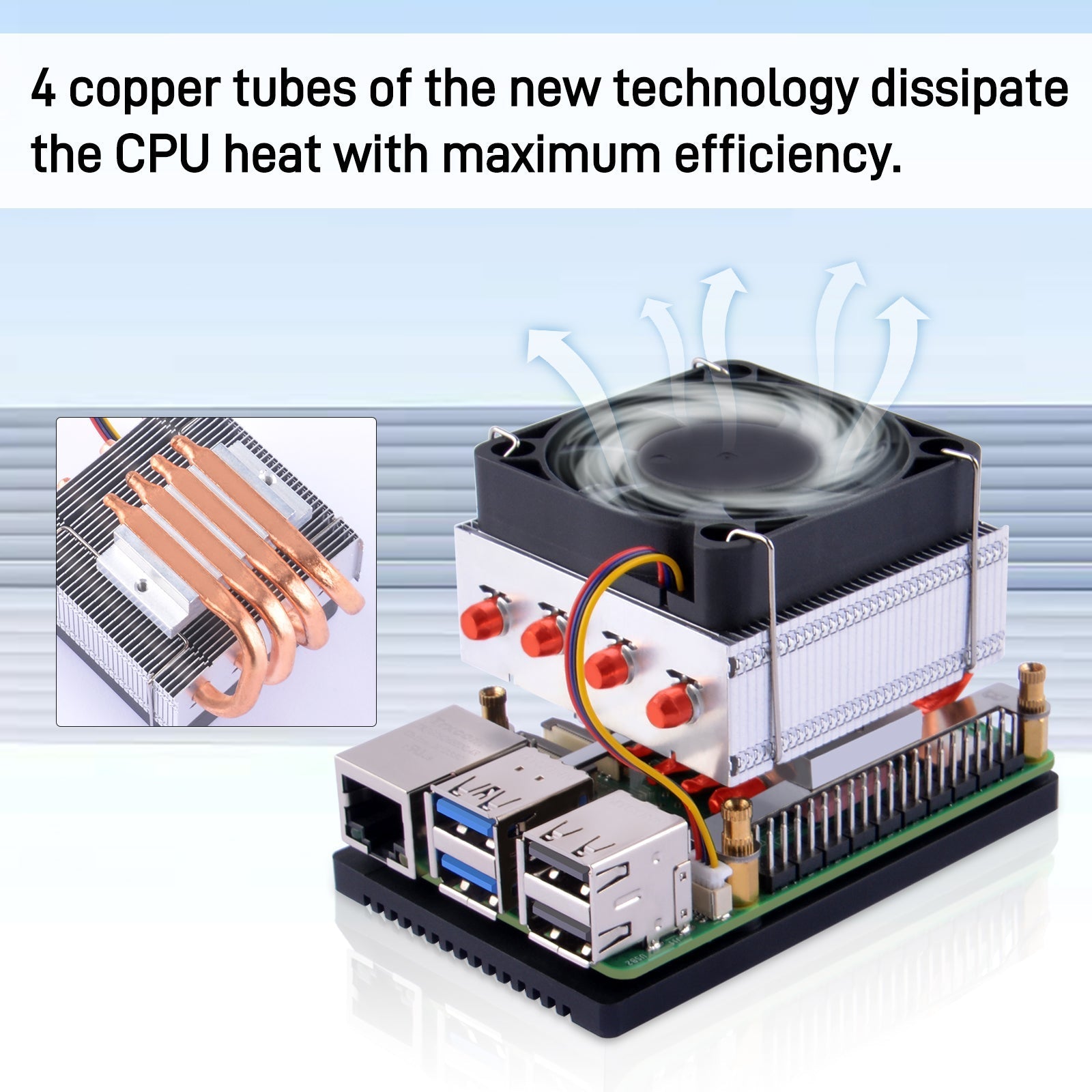 Low-profile ICE Tower Plus Cooler for Raspberry Pi 5