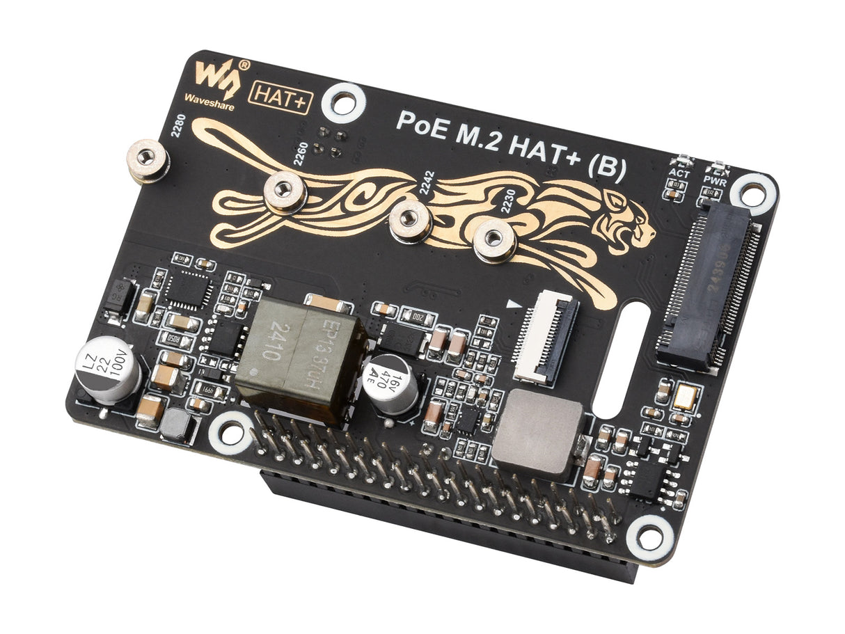 Raspberry Pi 5 PCIe to M.2 NVMe SSD Adapter with PoE Function (B)
