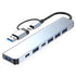 Aluminum 7 in 1 USB C Hub with USB 3.0 USB 2.0 Ports