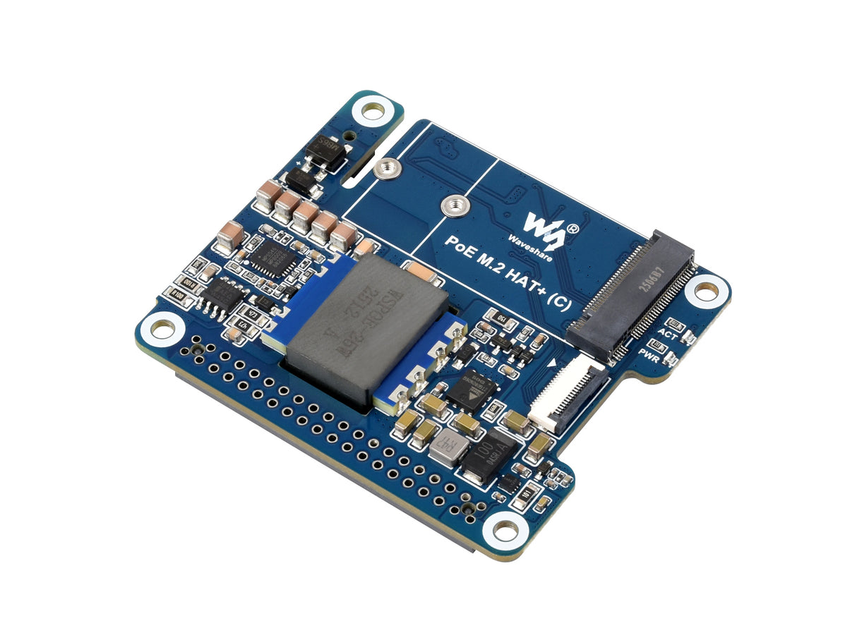 Raspberry Pi 5 PCIe to M.2 Adapter with PoE (C) - NVMe Support