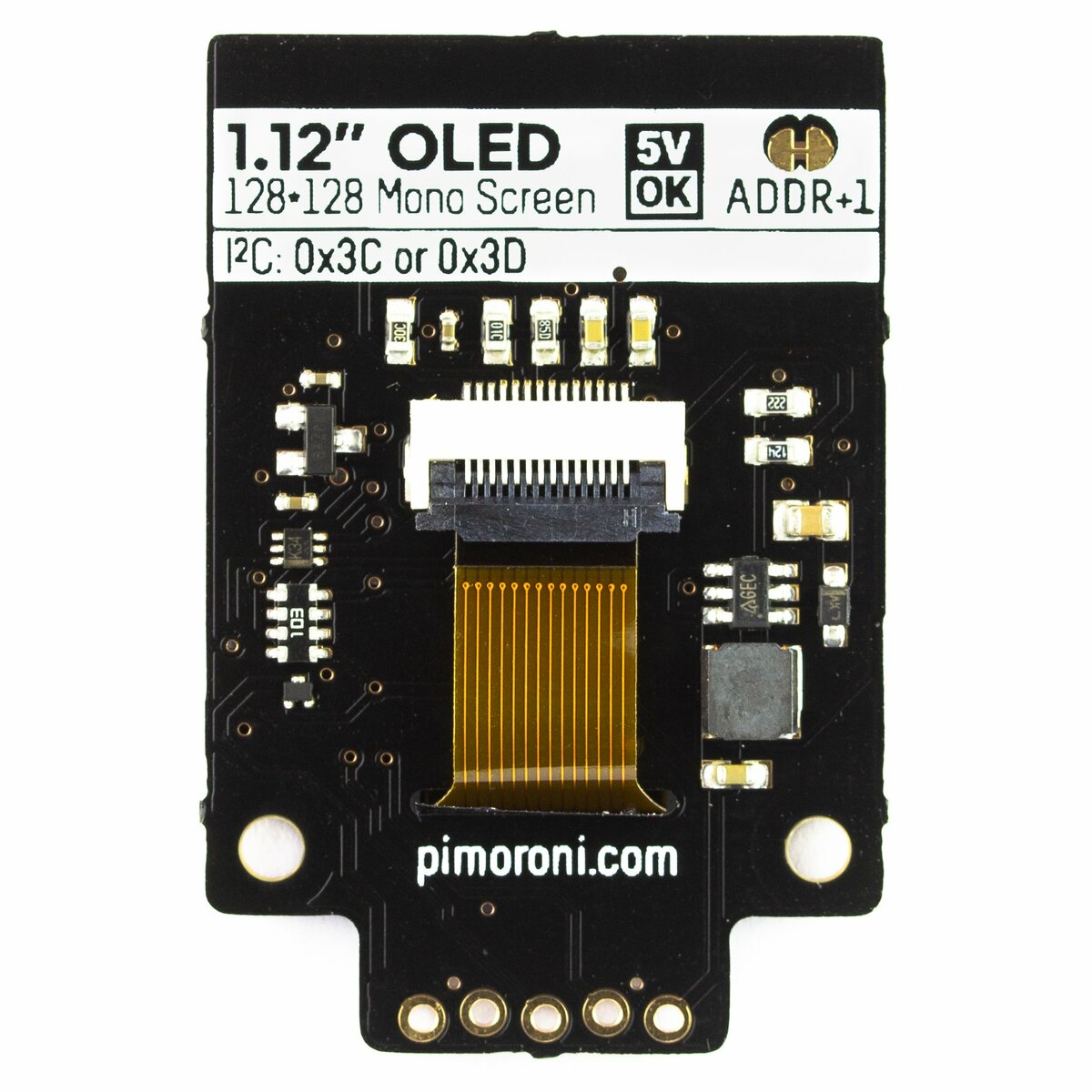 1.12" Mono OLED (128x128, white/black) Breakout