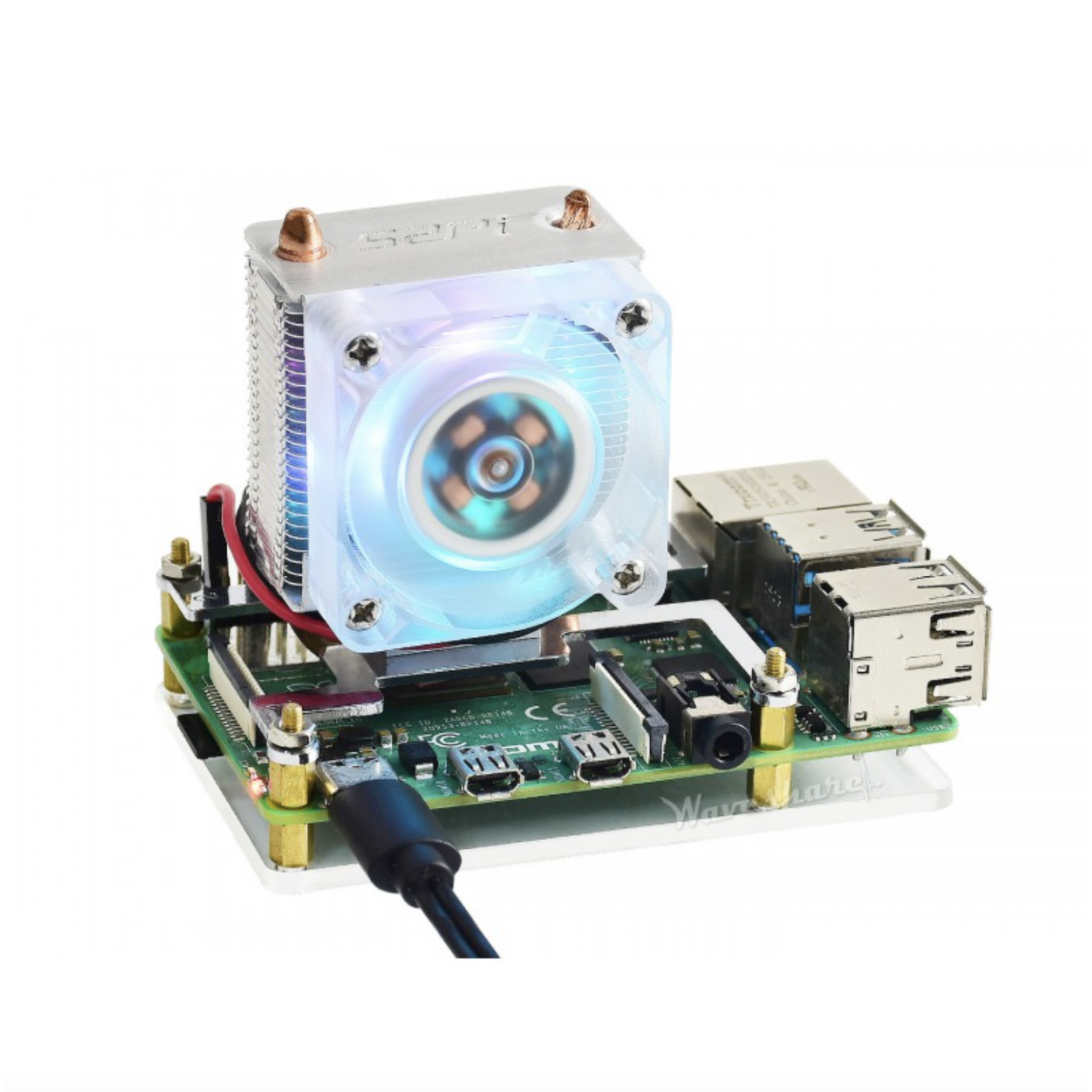 ICE Tower CPU Cooling Fan for Raspberry Pi 4 & 3, Super Heat Dissipation