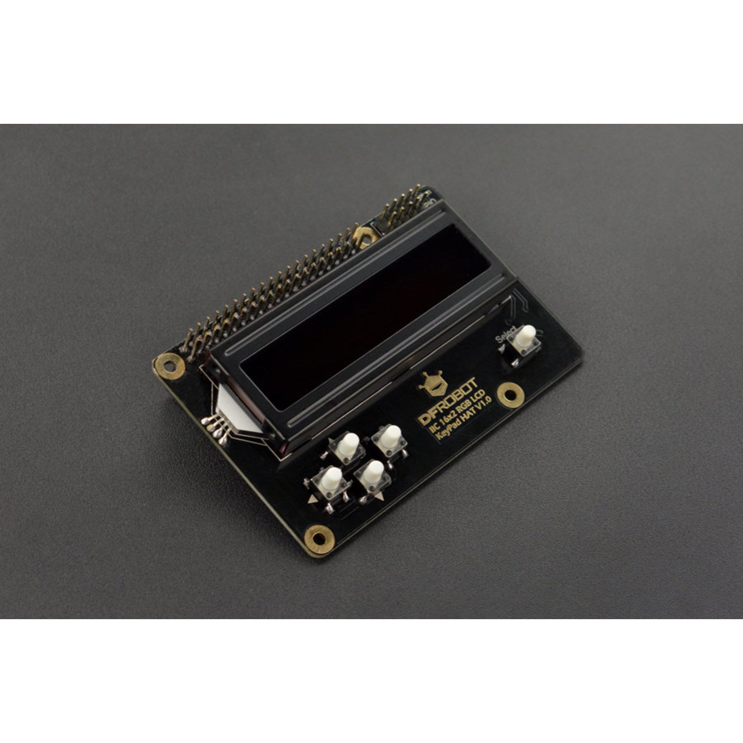 IIC 16x2 RGB LCD KeyPad HAT V1.0 (Black)