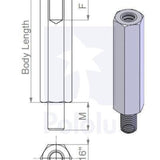 Aluminum Standoff: 1" Length, 4-40 Thread, M-F (4-Pack)