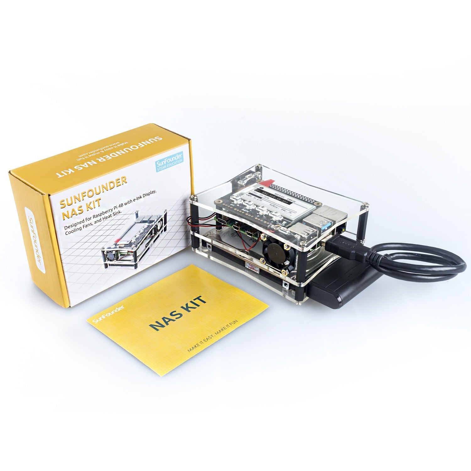 NAS Kit for Raspberry pi 4B/3B/3B+/2B/B+ with Dual fan